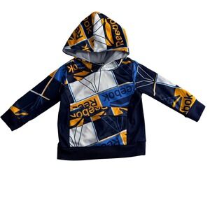 Reebok Toddler Hoodie Toddler 18M Navy Graphic Logo Pullover Sweatshirt Pocket